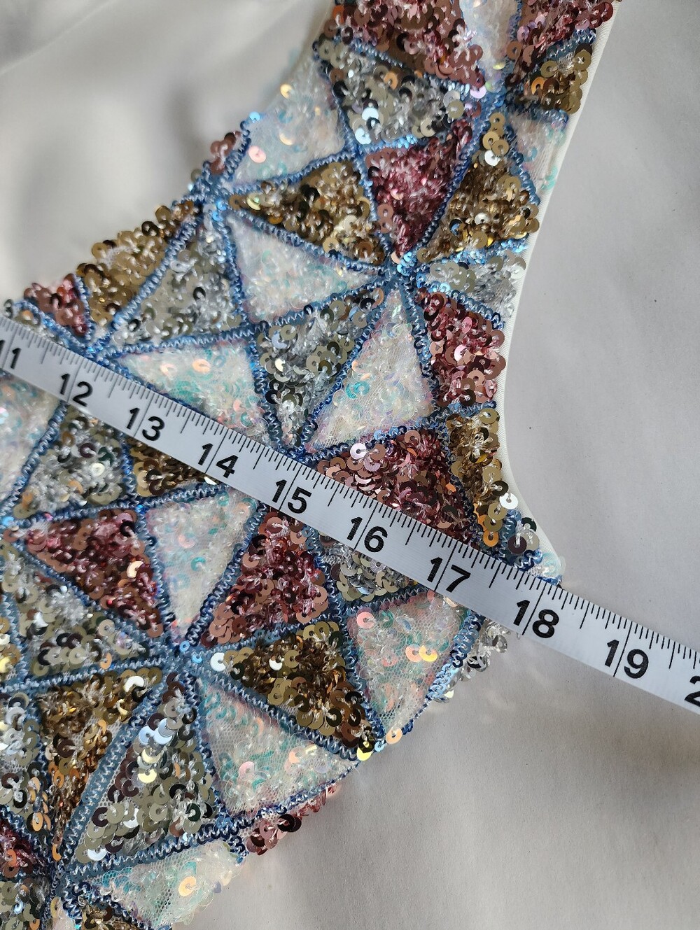 12TH TRIBE Nixie Multicolor Sequin Vest Geometric Cropped Size Small - Picture 11 of 13